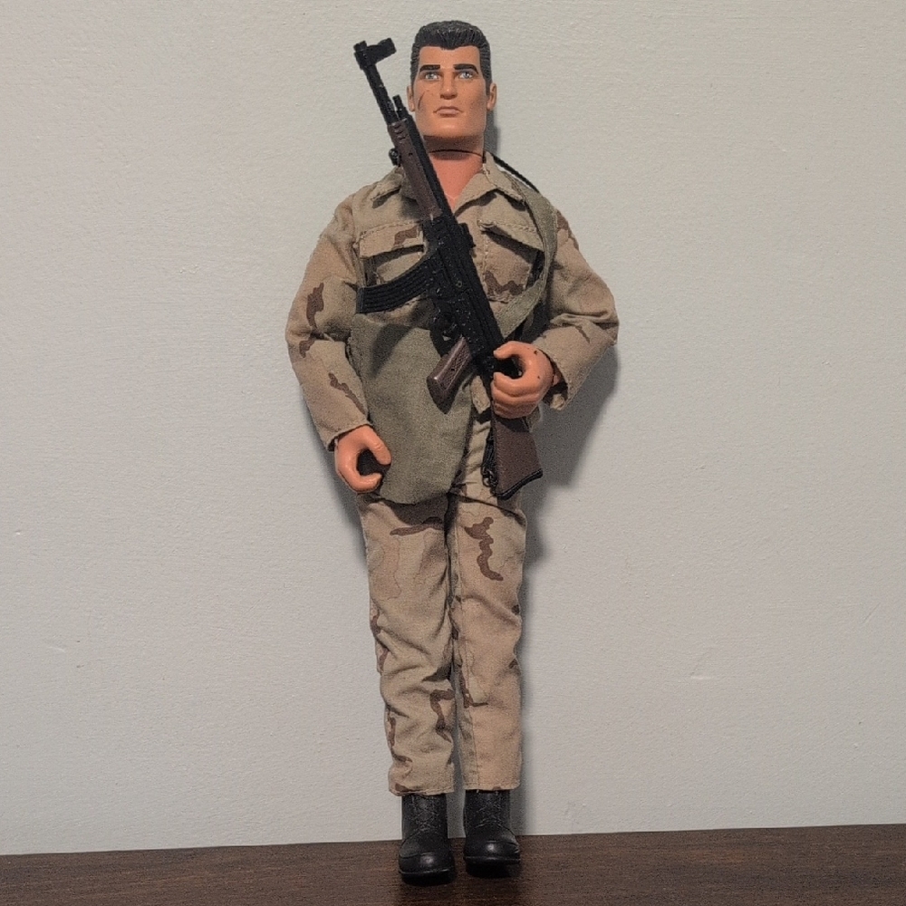 Hasbro Military Action Figure in Tan Camouflage with Black Boots